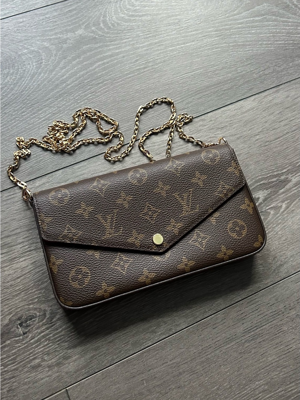 Louis Vuitton Monogram Canvas Envelope Crossbody - Brown & Gold